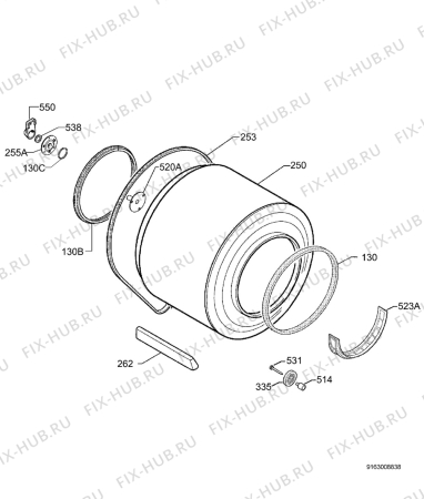 Взрыв-схема сушильной машины Zanker Electrolux TC7102W - Схема узла Functional parts 267